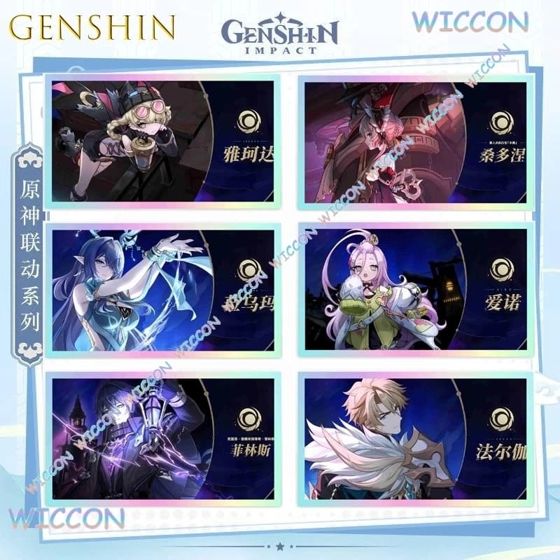 Aino Flins Lauma Varka Game Merch Genshin Columbina Nikolay Durin Anime Acrylic Standee Character Collection Card Halloween Cos
