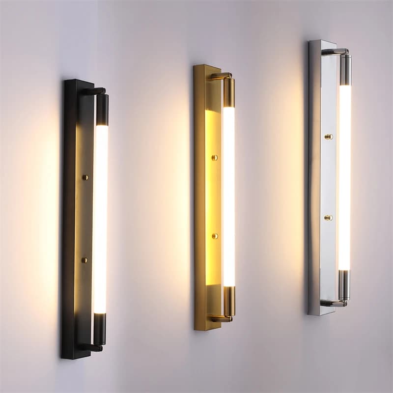 Lampade da parete moderne a LED in oro Lampade cilindriche per specchio da bagno per soggiorno Camera da letto Comodino Sconce Decorazione della casa Illuminazione