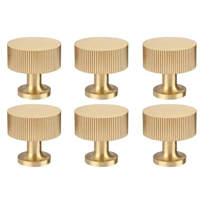 AB41 - Maniglie per Mobili in Ottone Massiccio Finitura Ottone Spazzolato, Pomelli per Cassetti, Maniglie per Armadietti, Pomelli Dorati per Mobili, Design Moderno per Cassettiere