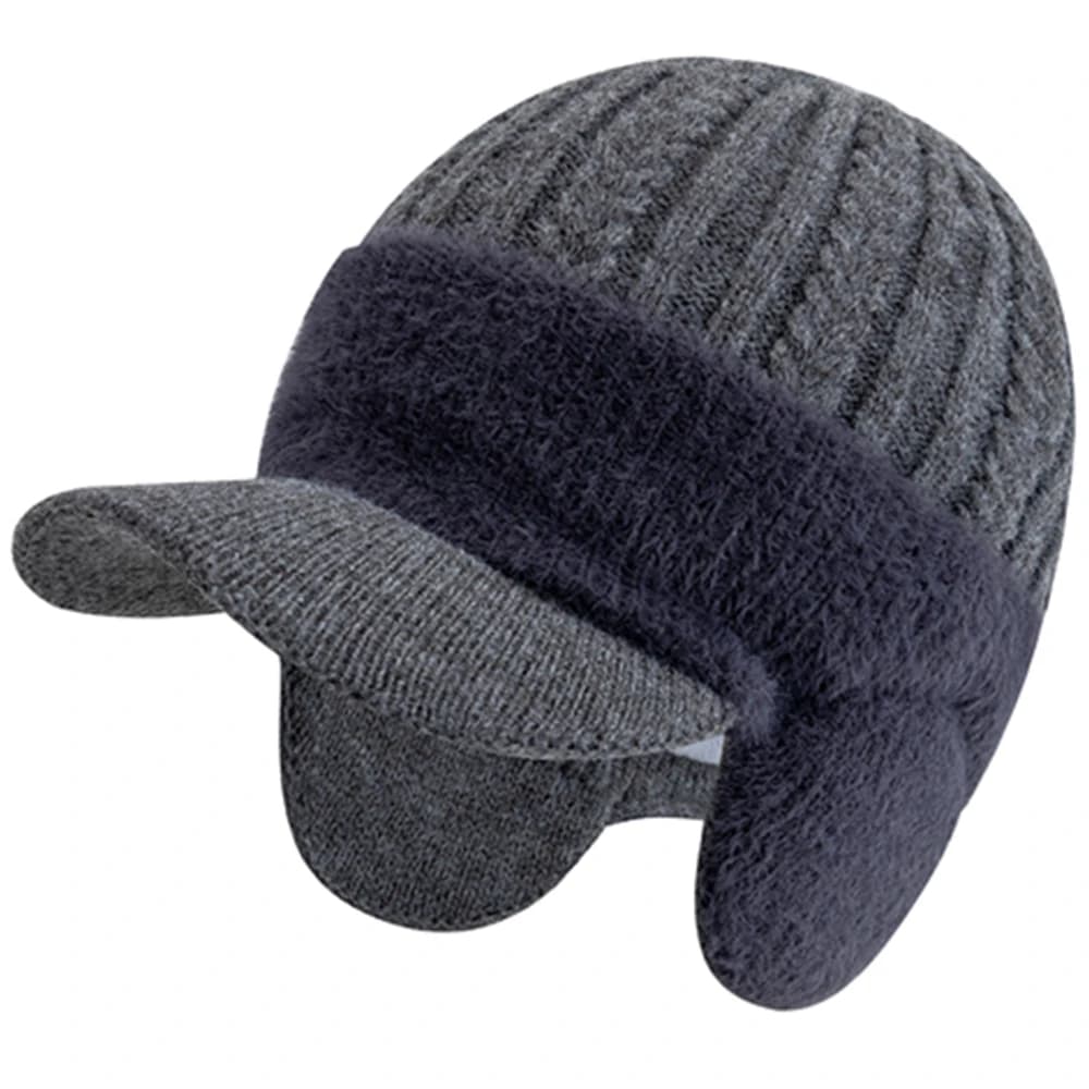Vendita calda Nuovo cappello invernale foderato in pelliccia di peluche con paraorecchie Moda cappelli a cuffia in pelliccia sintetica da uomo all'aperto tenere al caldo cappello padre regalo caldo