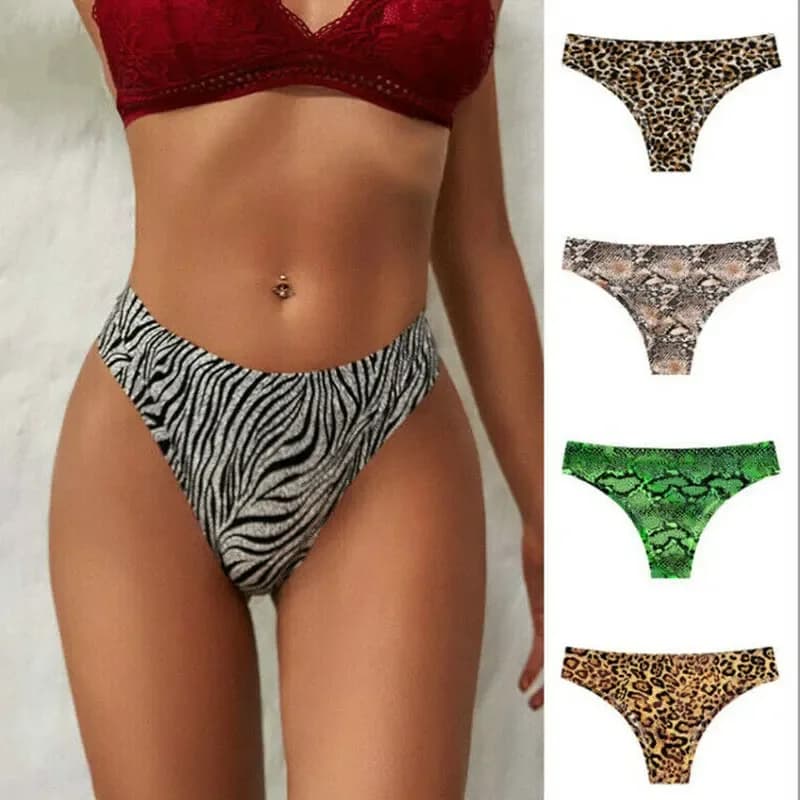 Sexy briefs with printed leopard tiger tiger zebra for women Slim sports mutande in seta ice seamless Intimo for girls Female shorts