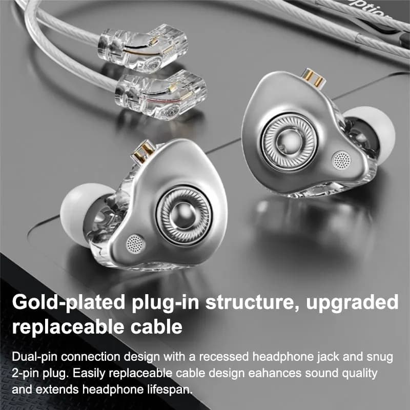 EARDECO HIFI 3.5mm & Type C Wired Headphones Detachable Cable Gaming Auricular Sports Auricular Wired 9D Surround Bass Headset Ear Hook