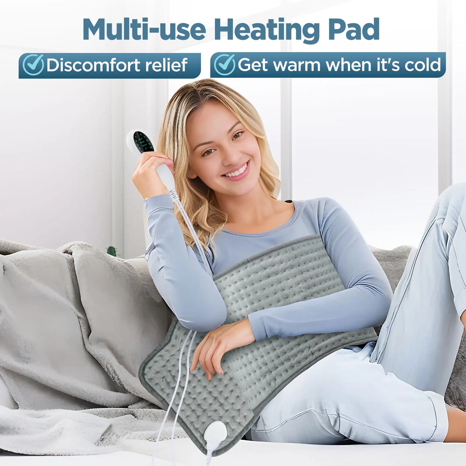 Tappetino riscaldante elettrico invernale caldo per coperte da letto ufficio casa scaldamani lenzuolo riscaldatore da campeggio 110 V / 75 W lavabile 60 * 30 cm