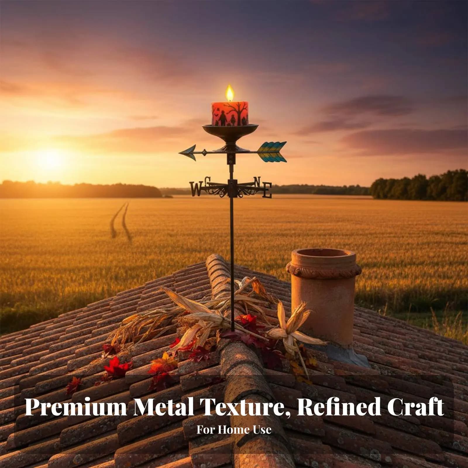 Decorative turn in Candle for Halloween, Garden turn, 360° Rotation Rotation