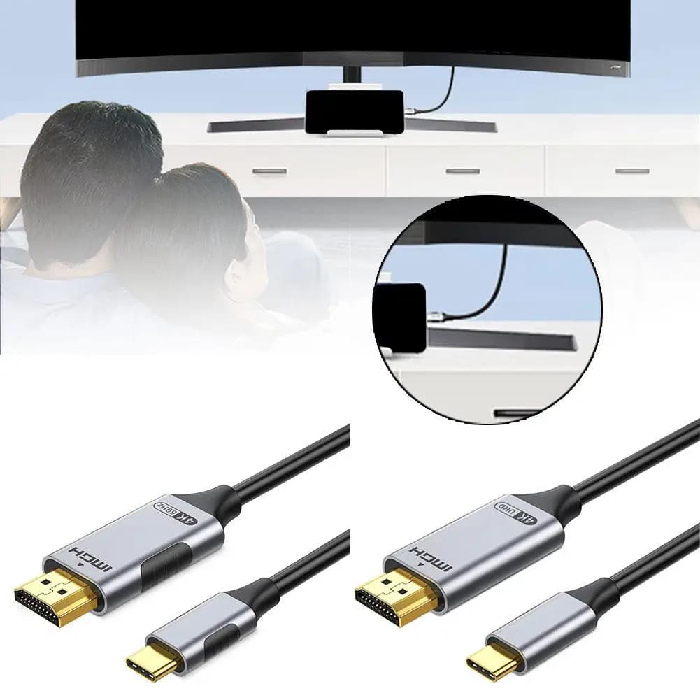 Cavo universale da USB C a HDMI 4K a 60Hz, adattatore da Type-C a HDMI compatibile con Thunderbolt 3 per iPad Pro, MacBook, laptop, proiettore, TV