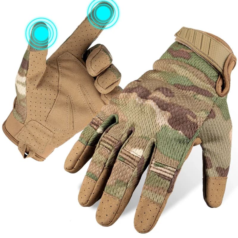 Guanti tattici Touch Screen Guanti mimetici da ciclismo Guanti da tiro Uomo Motocicletta Equitazione Bici da corsa Guanti da paintball