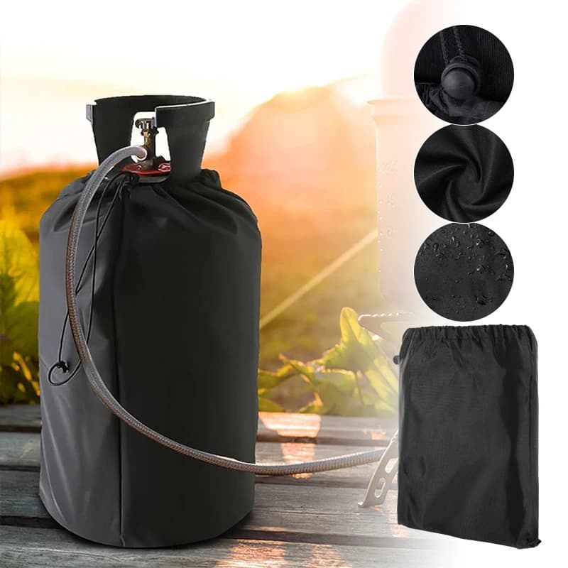 Outdoor propane tank cover Gas bottle 210D black Oxford waterproof dust cover gas stove cover camping parts protect cover