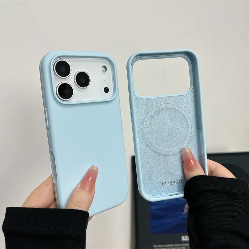 Magnetic Liquid Silicone Case for iPhone 17/17 Air/17 Pro/17 Pro Max For Magsafe Big Camera Hole Shockproof Protective Cover