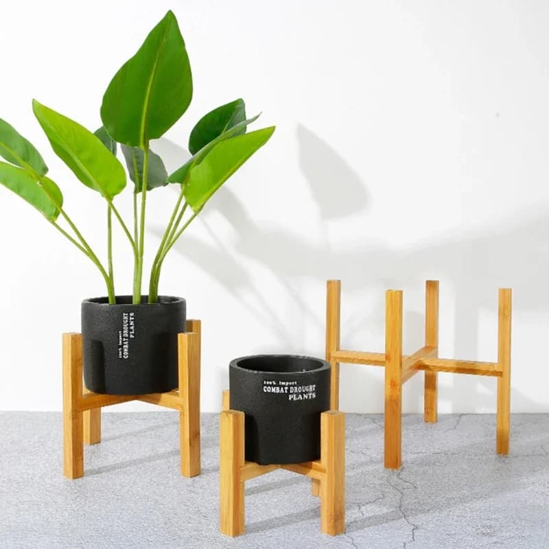 Portavasi in legno a quattro gambe per piante e piante grasse, base per vasi da fiori, espositore per la casa, giardino, decorazione del patio, scaffale