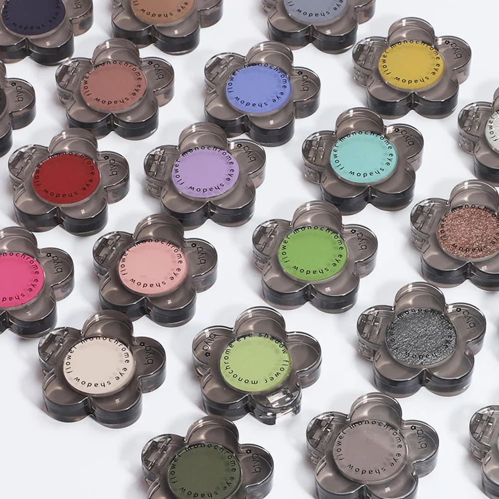 Palette Ombretto Singolo a Forma di Fiore, Ombretto Pigmentato Opaco e Brillante, Cosmetico Impermeabile a Lunga Durata per il Trucco Occhi