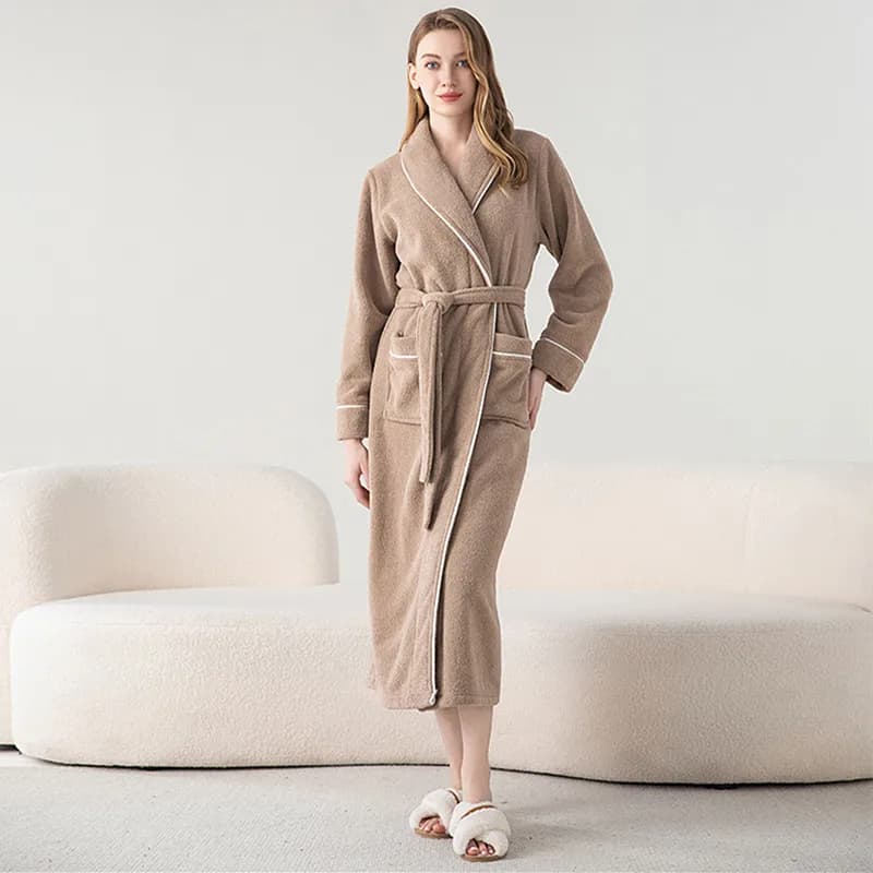 Women's Pijama Flannel Addens Nightwear Couples Kimono Bathrobe Trained Oversize Shower Clothes Morning Dress Man Housewear