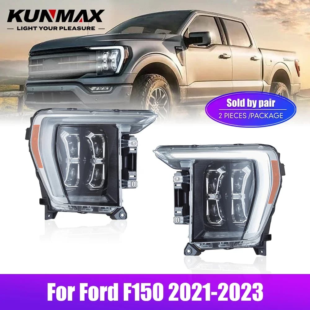 Pair of LED Car Headlights for Ford F150 2021-2023 Fari DRL Tuning Signal Plug And Play Front Lamp
