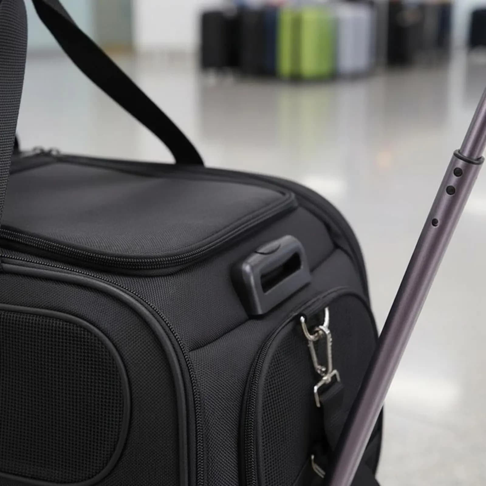 Trolley per Animali Domestici, Valigia Portatile per Gatti con Ruote, Trasportino Telescopico Ventilato per Felini, Pieghevole
