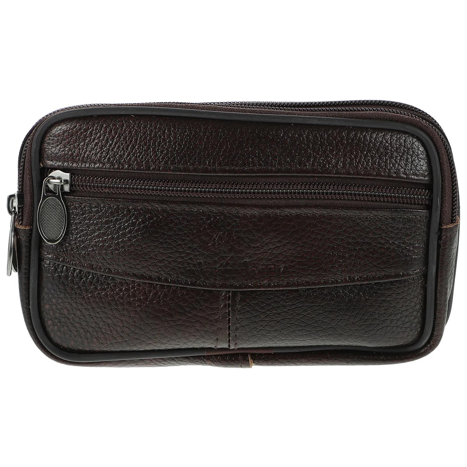 Men's Stylish PU Waist Pouch Smartphone Carrier Hands- Walking Camping Day Trip Travel Essential Phone Waist