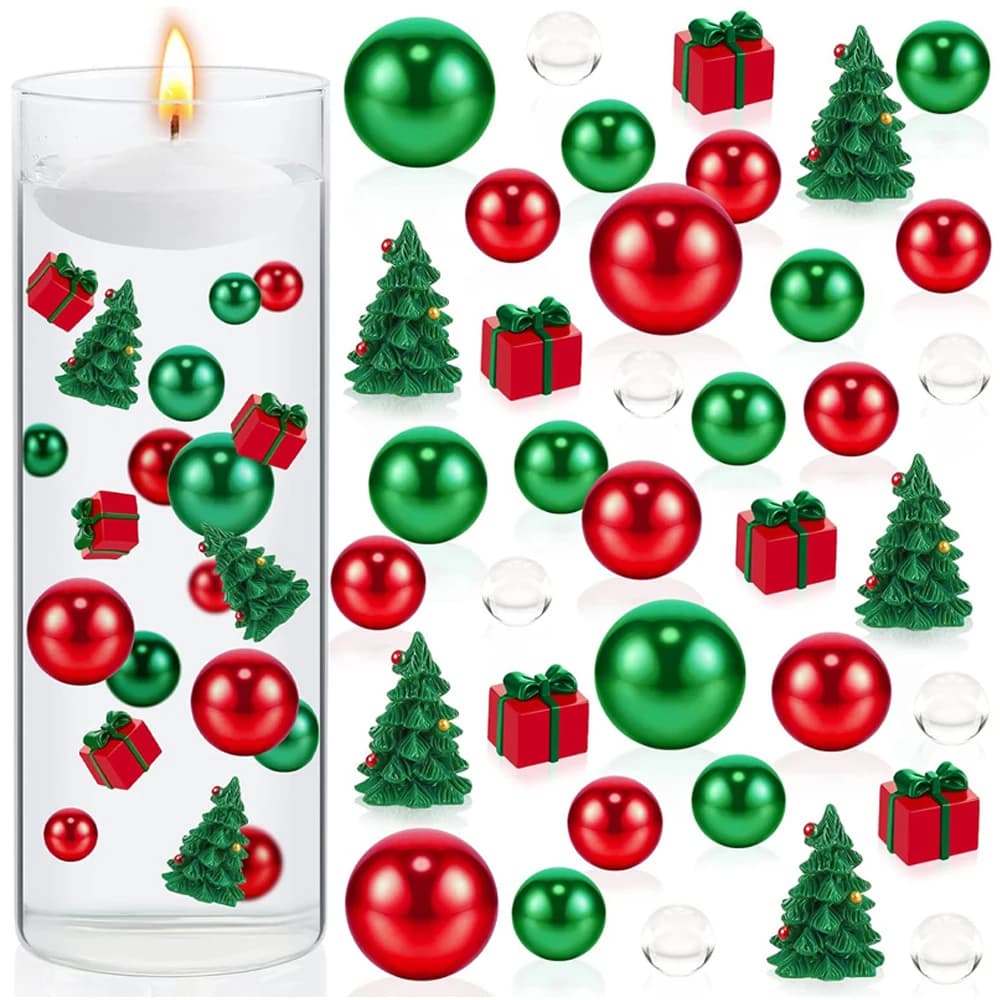 Riempimento di vasi natalizi utilizzato per il riempimento di vasi, perline di idrogel, decorazione di candele utilizzata per la decorazione di feste da tavolo di famiglia di Natale