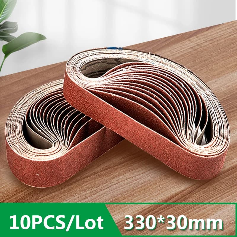 10PCS Abrasive Sanding Belts 330*30mm Sander Belt Sander Attachment Grinder Polisher Power Tool Accessory Wood Metal Polishing