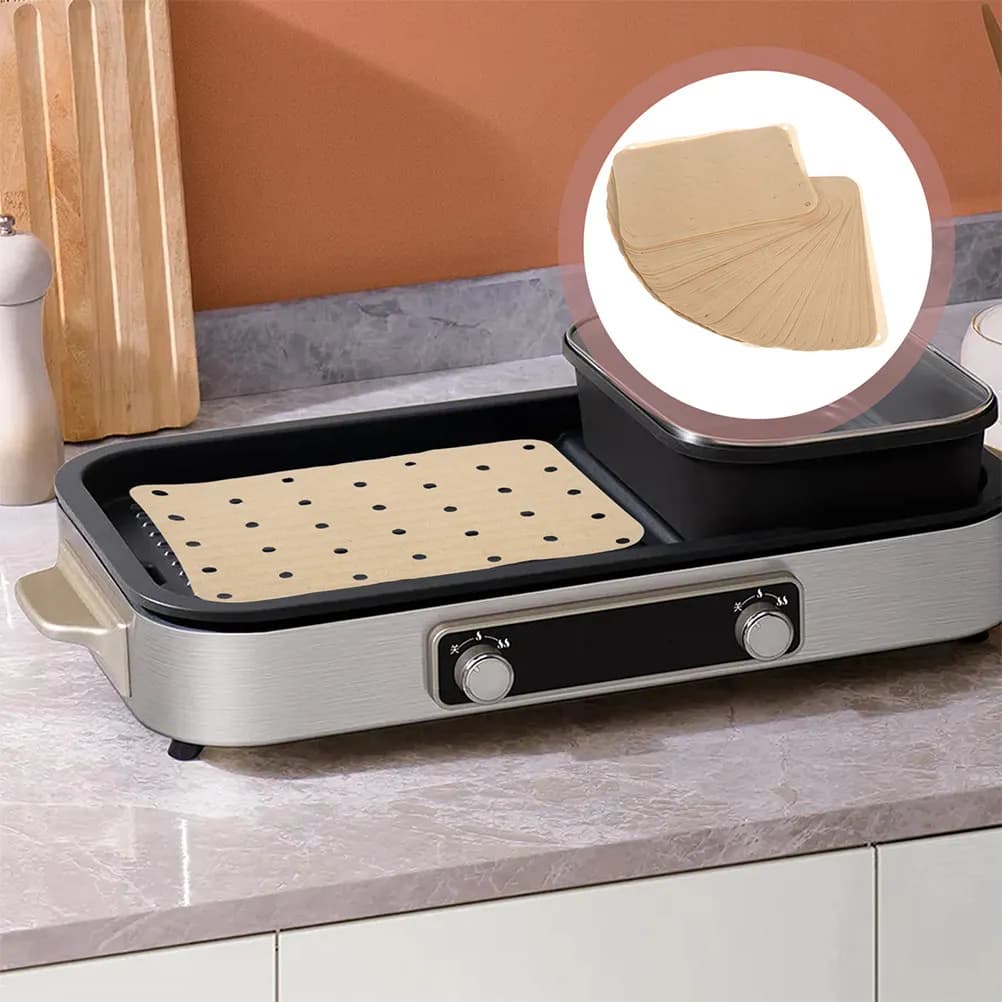 180Pcs Baking Paper Liners for Air Fryer Perforated Oil Absorbing Sheets Non Stick Oven Cooking Sheets Air Fryer Mat Paper