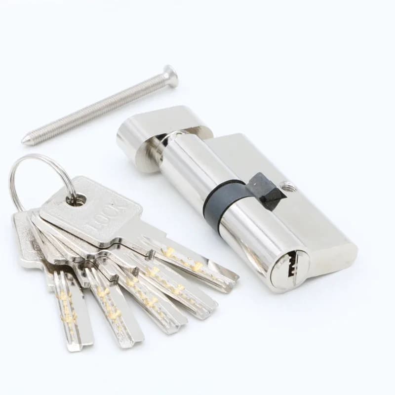 Cilindro porta 55 60 65 70 75 80 85 90mm Sicurezza Cilindro serratura in rame Interno camera da letto Soggiorno Maniglia Chiave in ottone Chiusura 5 chiavi