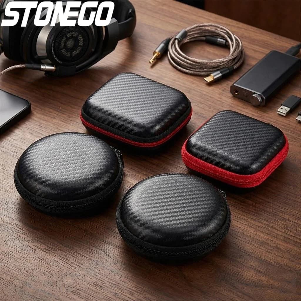 Scatola Organizer per Cavi Impermeabile, Porta Cuffie, Custodia per USB e Hard Disk, Borsa per Schede SD, Accessori Portatili Rotondi e Quadrati