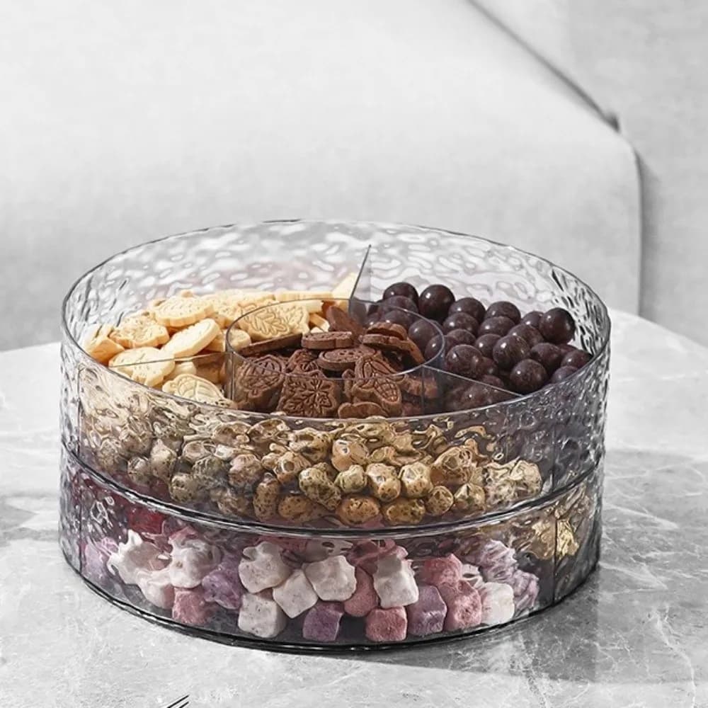 Useful Plastic Dried Fruit Tray Transparent with Lid Food Platter Food Storage Multi-Purpose Snackle Box Container Living Room