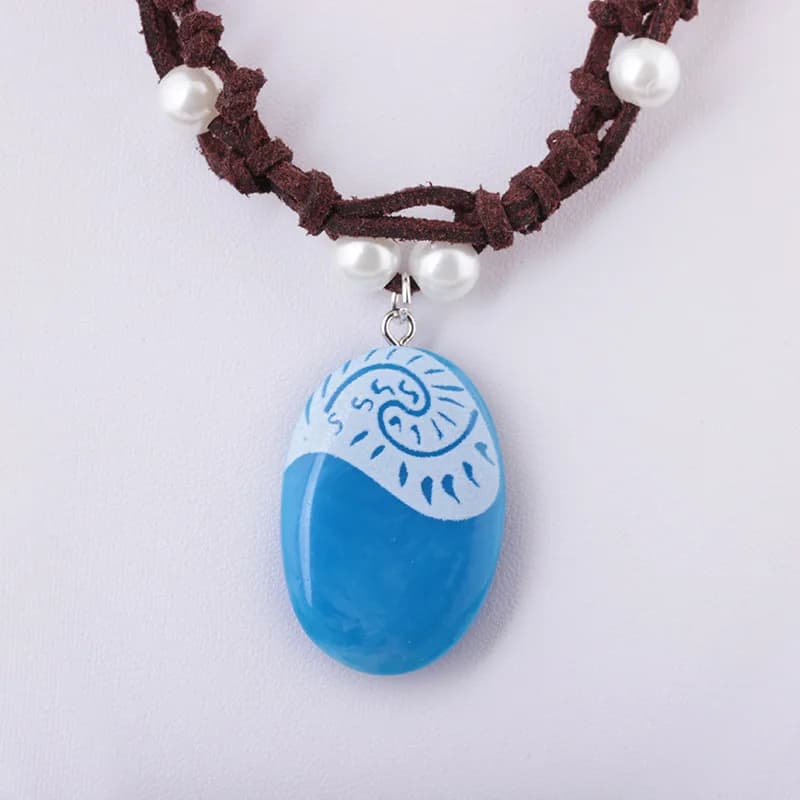 Anime Movie Princess Moana Collana Cosplay Corda in pelle intrecciata fatta a mano Ciondolo luminoso Accessori per gioielli da donna
