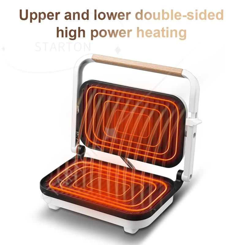Griglia elettrica Barbecue Bistecca Macchina Riscaldamento bifacciale Padella Carne Arrosto Panini Panino da forno