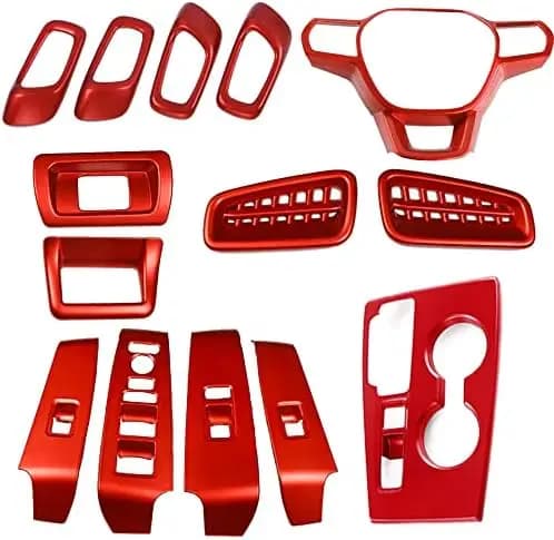 XITER Kit of Interior Red Coatings from 14 Pieces for Civic 11th Generation 2022-2026 - Console, Flying, Door Covers and Window
