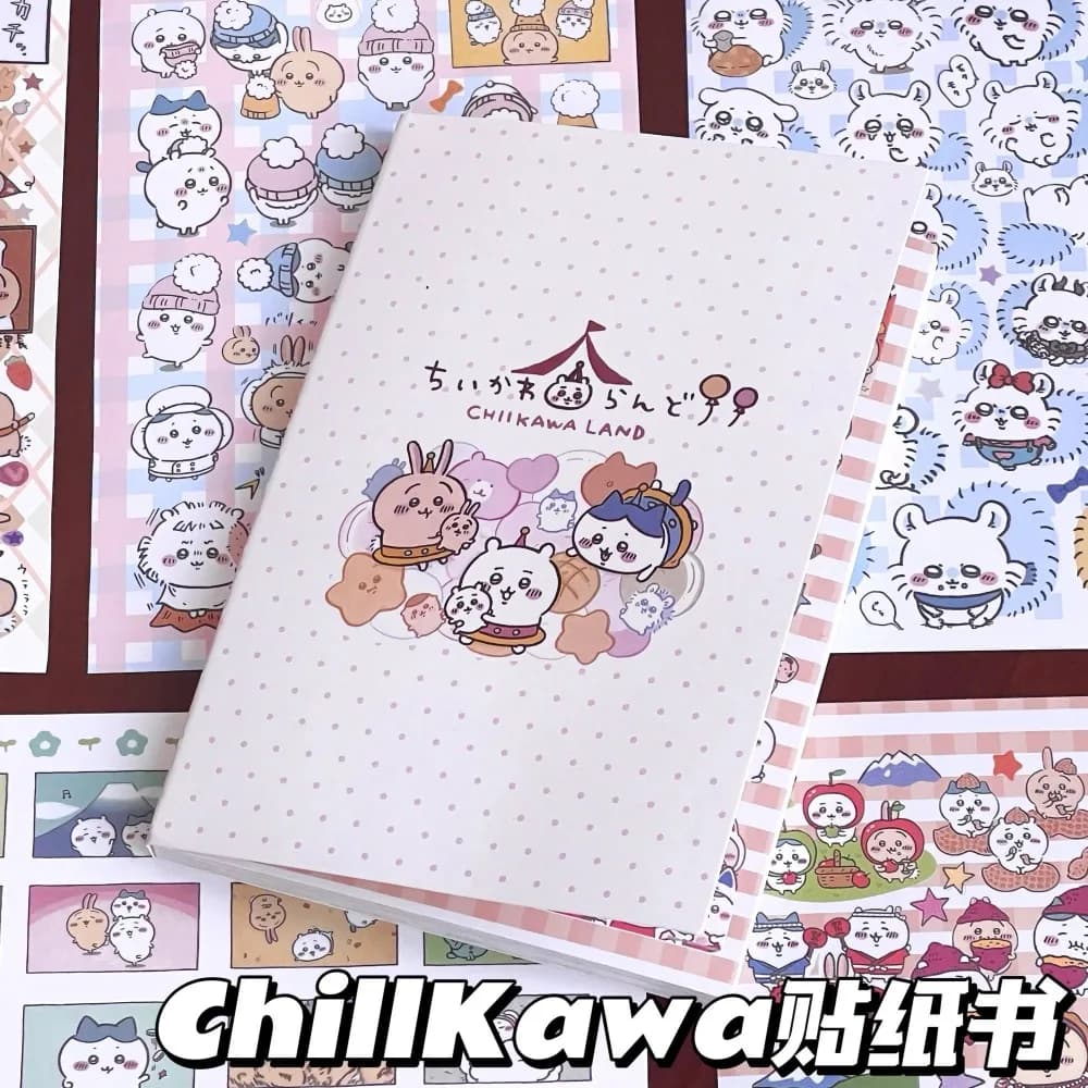 Libro di Adesivi Carini Chiikawa, Decalcomanie Kawaii Hachiware Usagi per Diari, Scrapbook, Decorazioni Fai-da-Te, Adesivi Anime Cartoon per Uso Quotidiano delle Ragazze