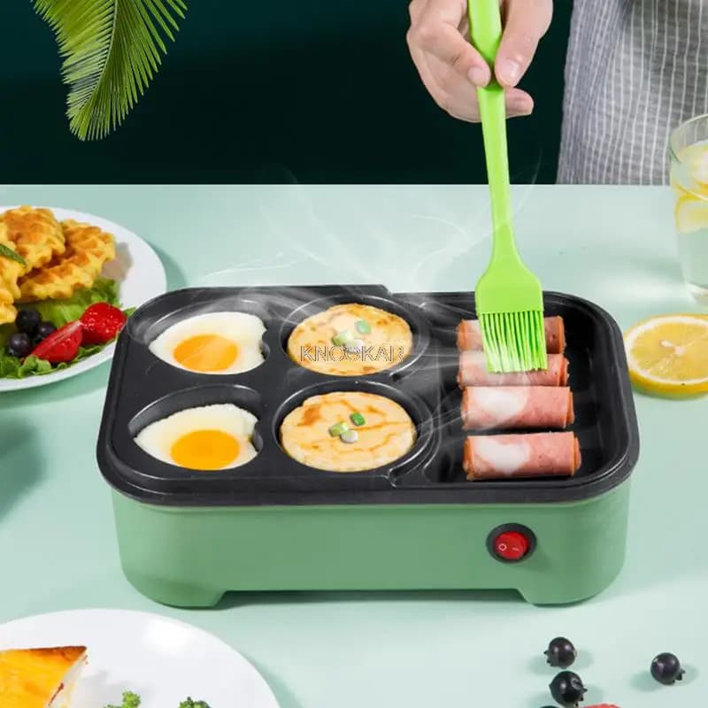 Uova elettriche Macchina per hamburger arrosto Fagioli rossi Torta Crepe Maker Mini Torta Pancake Cottura Frittata di uova fritte Padella
