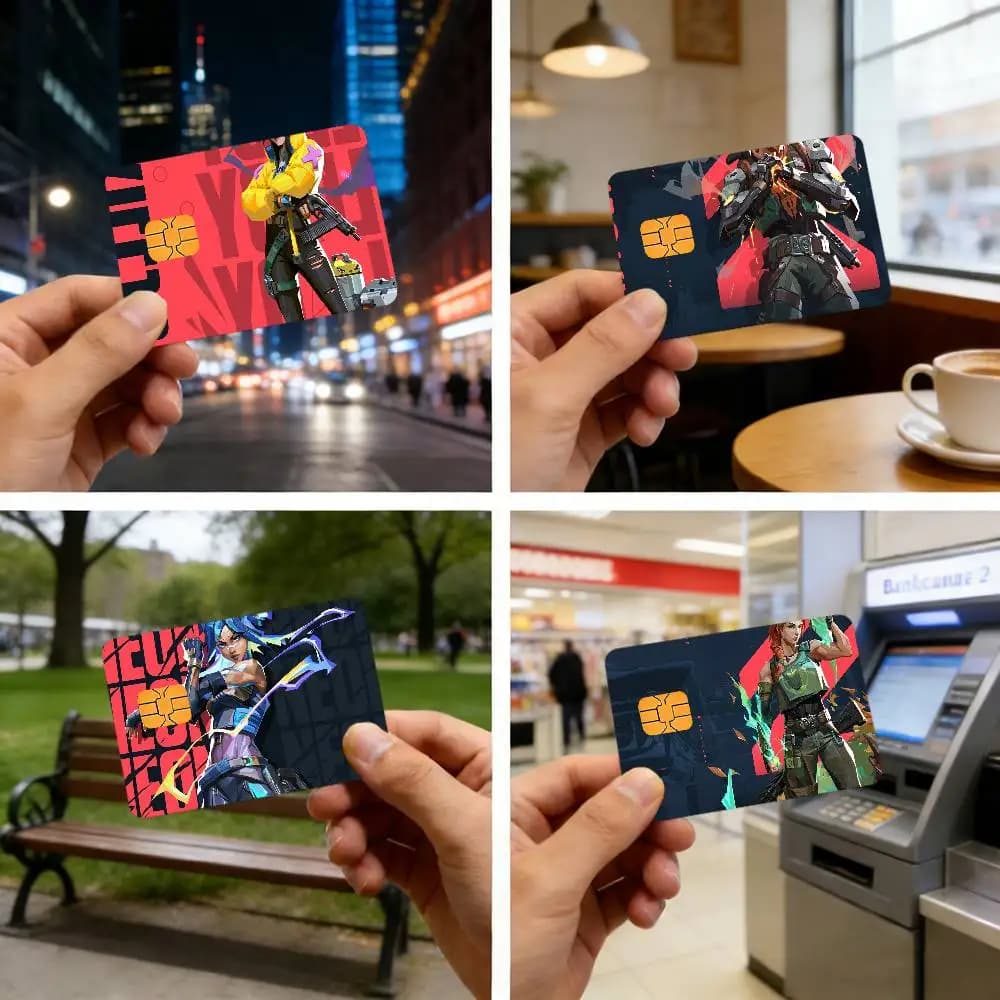 Adesivo per Carta Bancaria con Personaggi del Gioco V-ValorantS-s, Pellicola Protettiva Ultra-Sottile e Resistente allo Sbiadimento per Carte di Credito e Debito