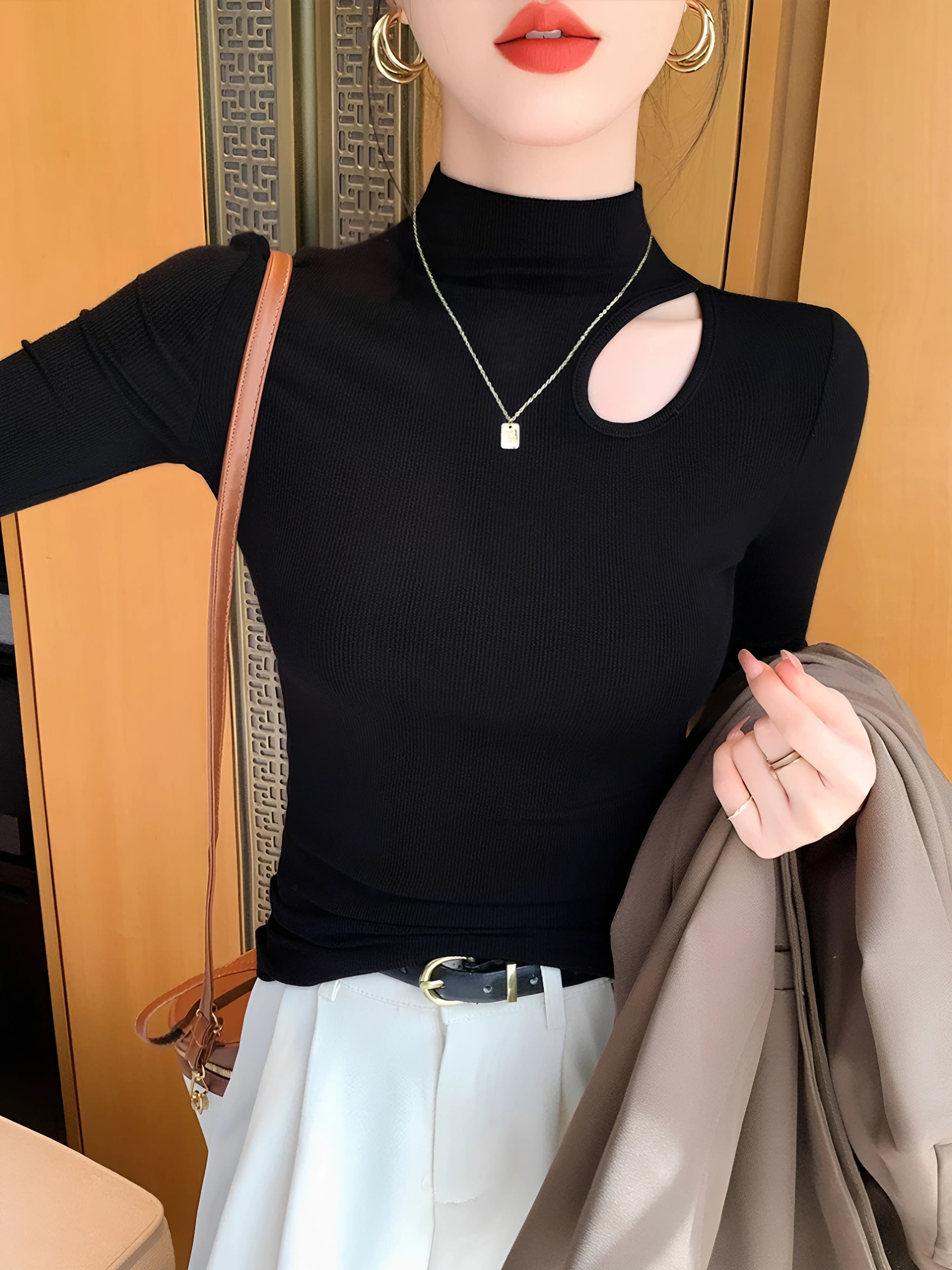 Spring Summer Hollow out Half Sleeve T-Shirt Women plus Size Slim Fit Base Shirt Inner Wear Half Sleeve Top Simple Style