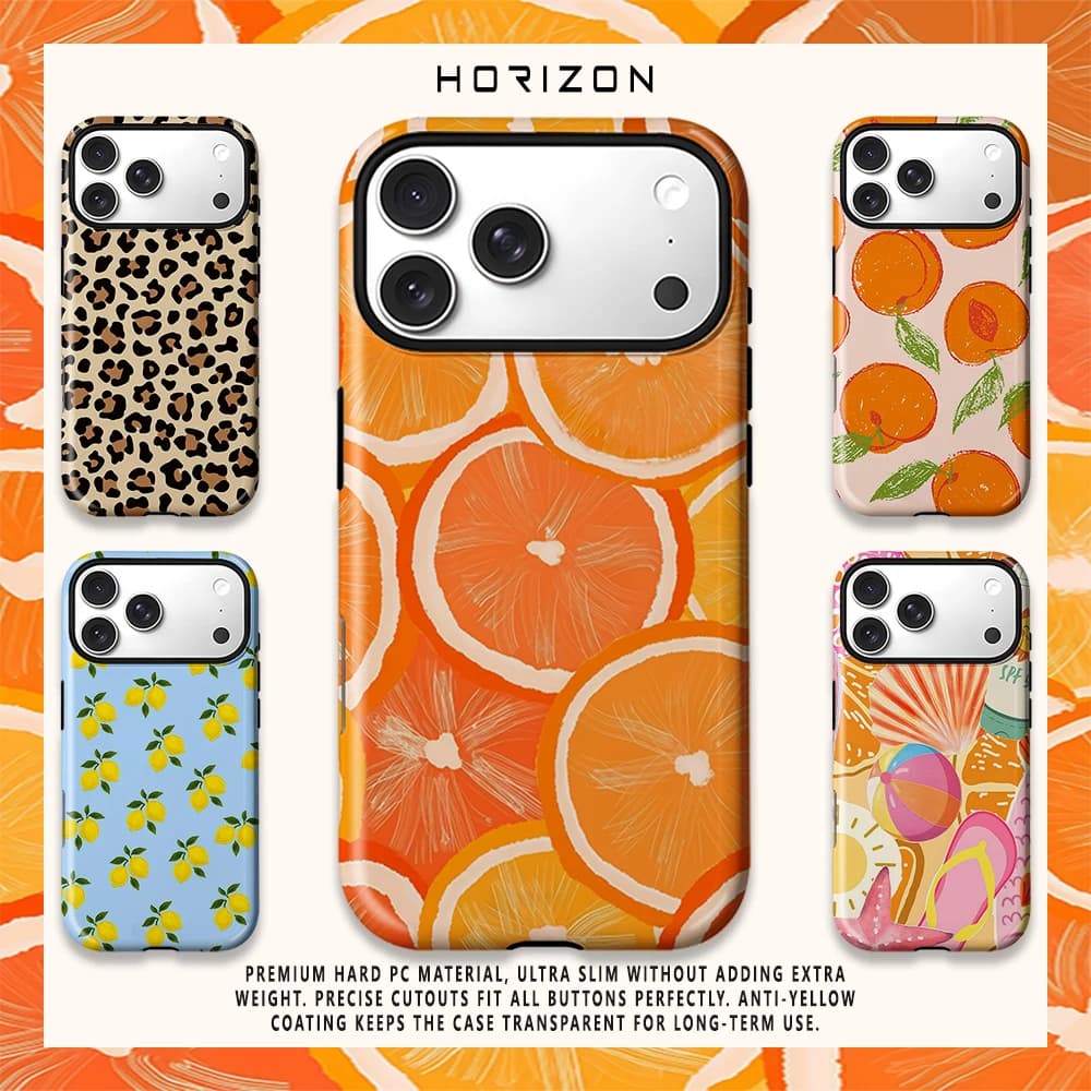 Blue Daisies Hearts On Cream Glossy HD Phone Case For iPhone 17 16 15 14 Plus 13 Pro Max Film 2-in-1 Shockproof Cover