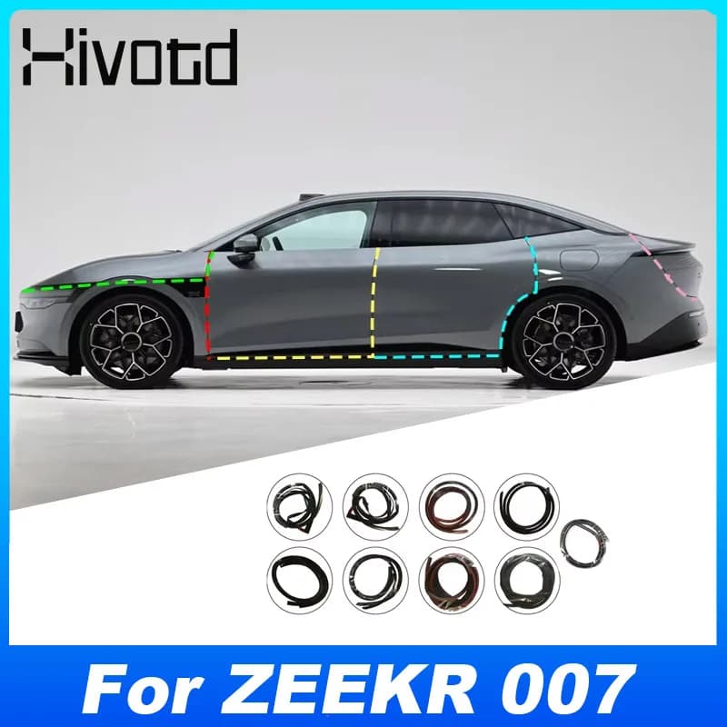 Hivotd Black Car Door Seal Strip Self-Adhesive Scratch Resistant Interior Decoration Auto Parts Accessories For ZEEKR 007 2024