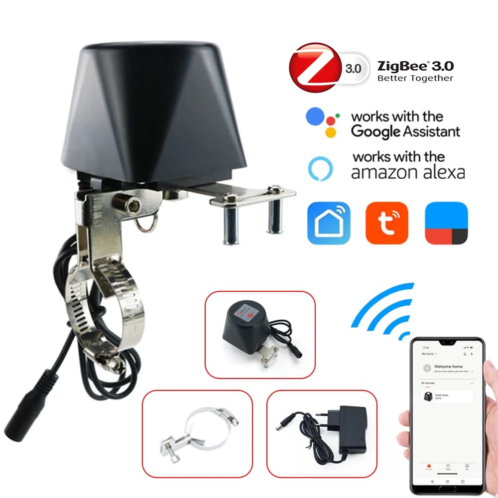 Tuya Zigbee Smart Gas Valve WIFI Garden Water Shut Off Timer Controller di irrigazione con Alexa Google Assistant SmartLife