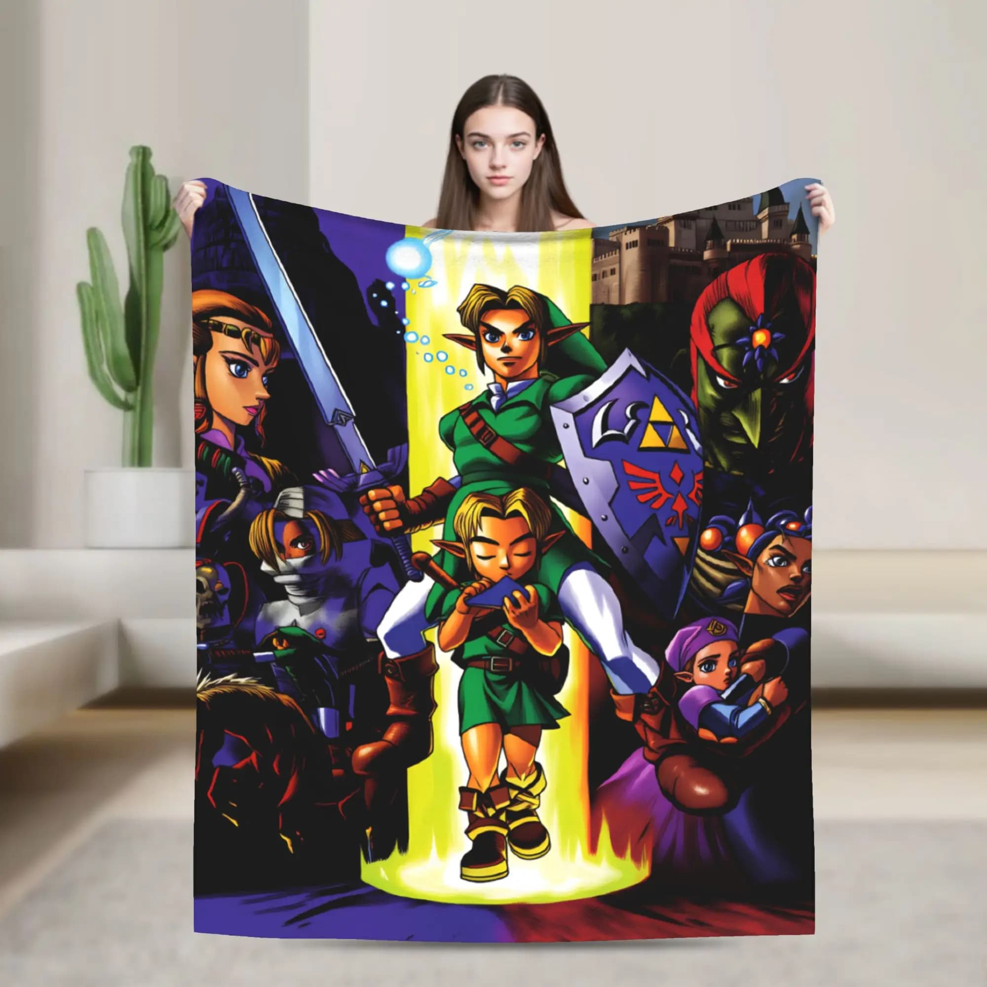 Link Cartoon Z-Zeldas Soft Warm Blanket Decorative Plush Throw Blanket Aesthetic Couch Chair Flannel Bedspread Sofa Bed Cover