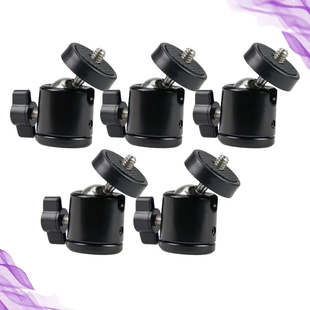 5Pcs Mobile Phone Gimbal Ball Head Lightweight Metal Spherical Head 14 Screw Camera Tripod Adapter Portable Stand