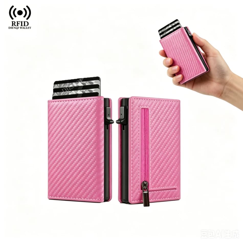 Slim RFID Business Card Holders Pop-Up Credit Card Holder with Quick Access, Anti-Theft Minimalist Case, Durable Card Organizer