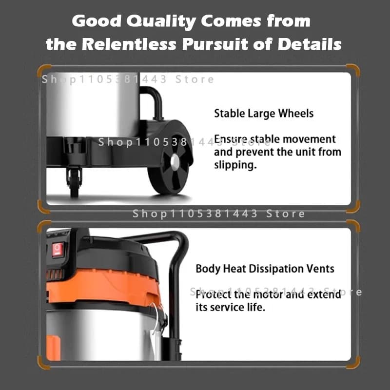 For Car Wash Workshop and Carpet Maintenance Customized Industrial Vacuum Cleaner Dual Three Motor High Suction Electric Cleaner