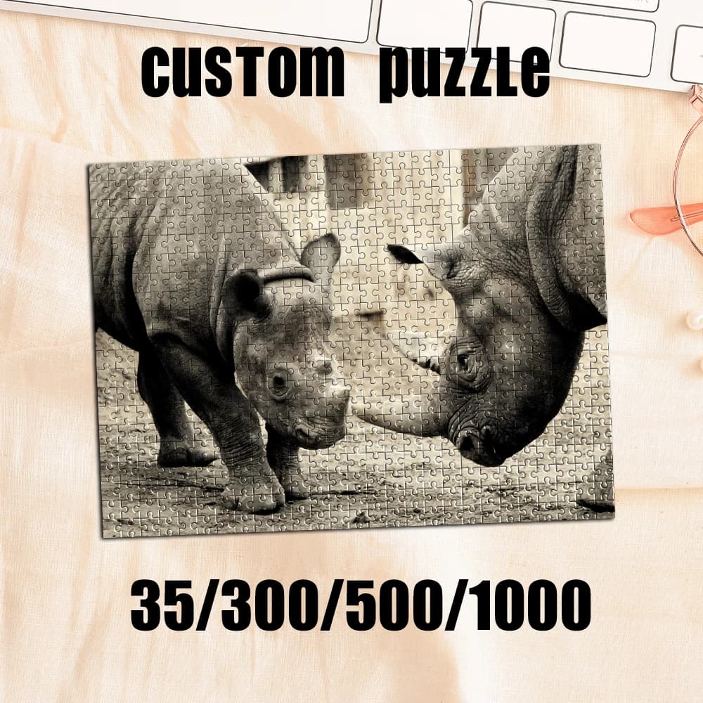 35/300/500/1000pcs Personalized Custom Photo Puzzle portrait Customize Toys for Kids Gifts