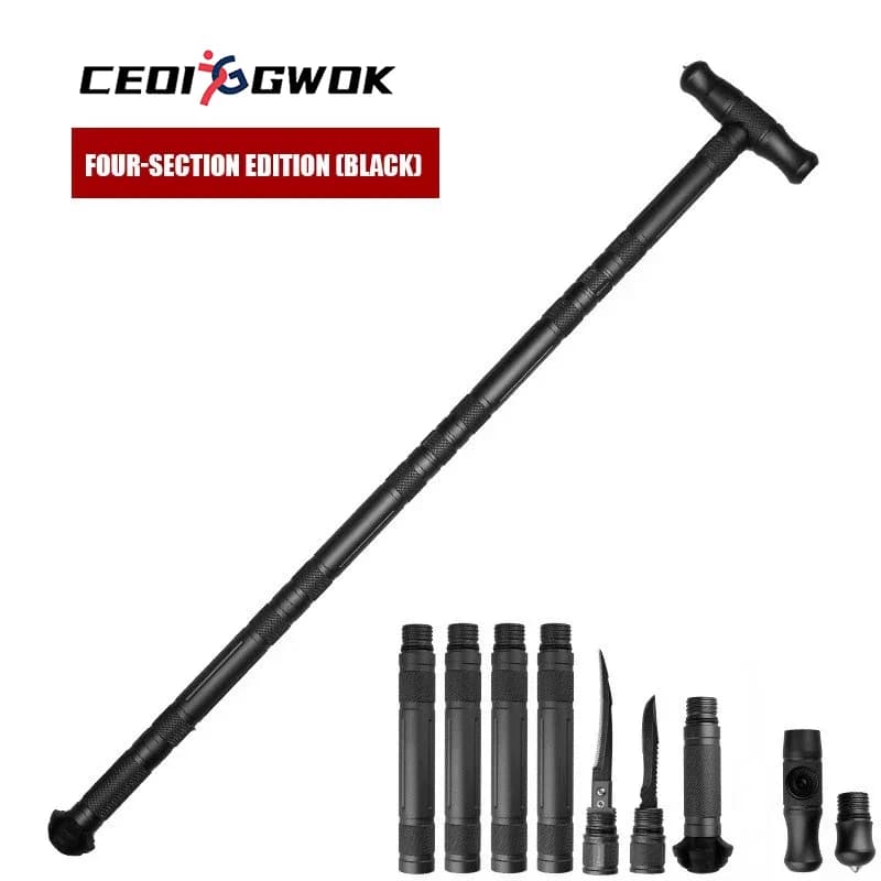 CEOI GWOK Multifunctional outdoor equipment Detachable walking stick Perfect hiking T-shaped trekking poles for mountaineering