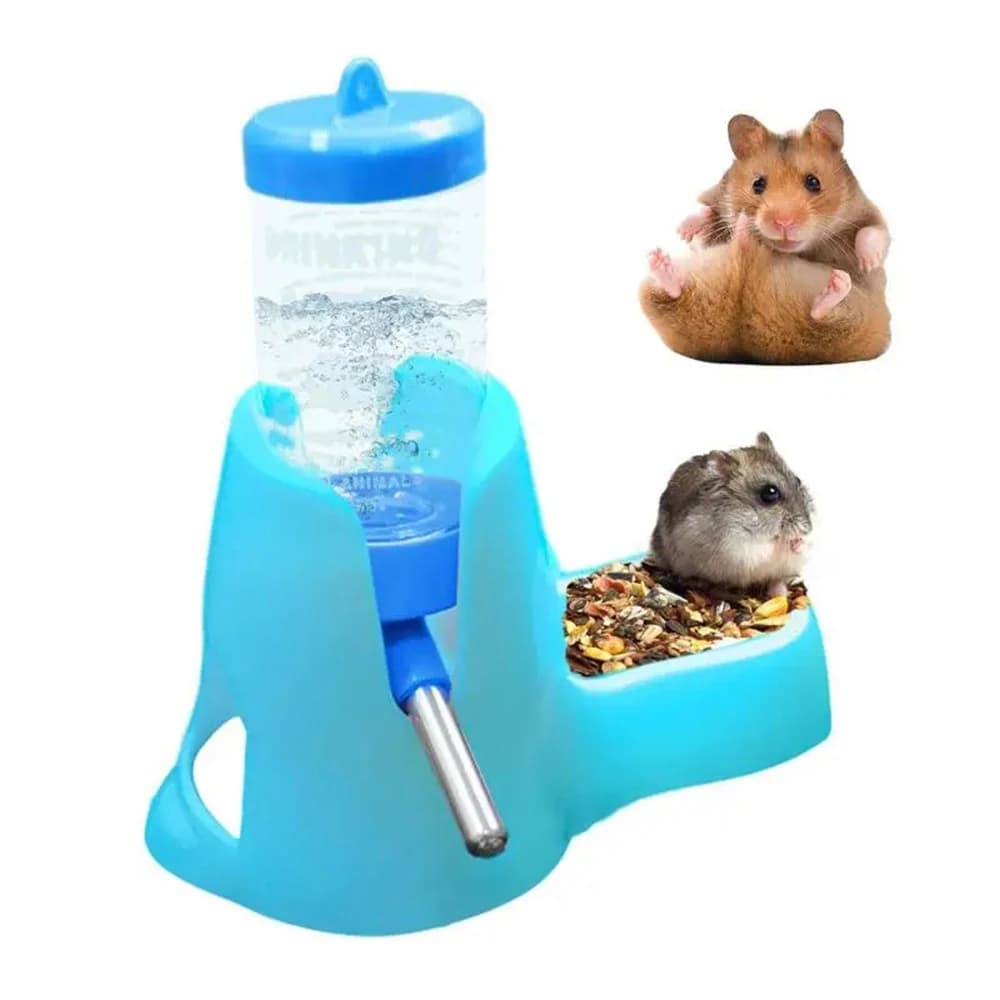 Abbeveratoio Automatico per Piccoli Animali, Bottiglia d'Acqua con Contenitore per Cibo per Porcellini d'India e Ratti