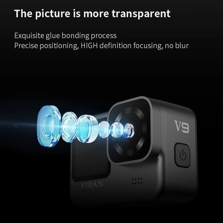 Videocamera Sportiva Pro V9, Action Camera 5K 30fps 4K60FPS WiFi Anti-shake con Telecomando e Schermo, Impermeabile