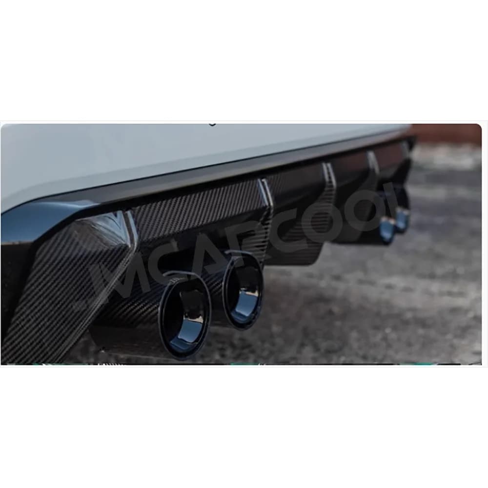 JMCARCOOL 4 pieces Diffuser Carbon Fiber Rear with Exhaust Terminals, Auto Accessories Modified for BMW G80 G82 G83 G87