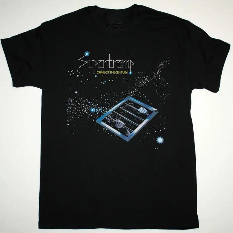 Maglietta nera Supertramp Band Music Tour Heavy Cotton S 5XL