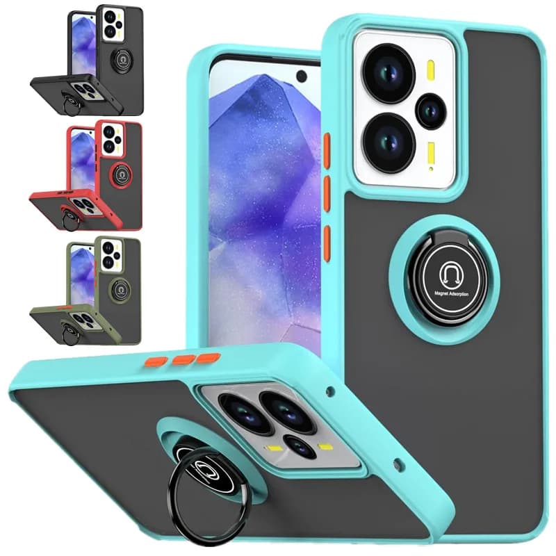 Armour matt housing for Realme 14 5G Realme 14T Cover ring Magnetic support Shockproof housing Coque Fundas