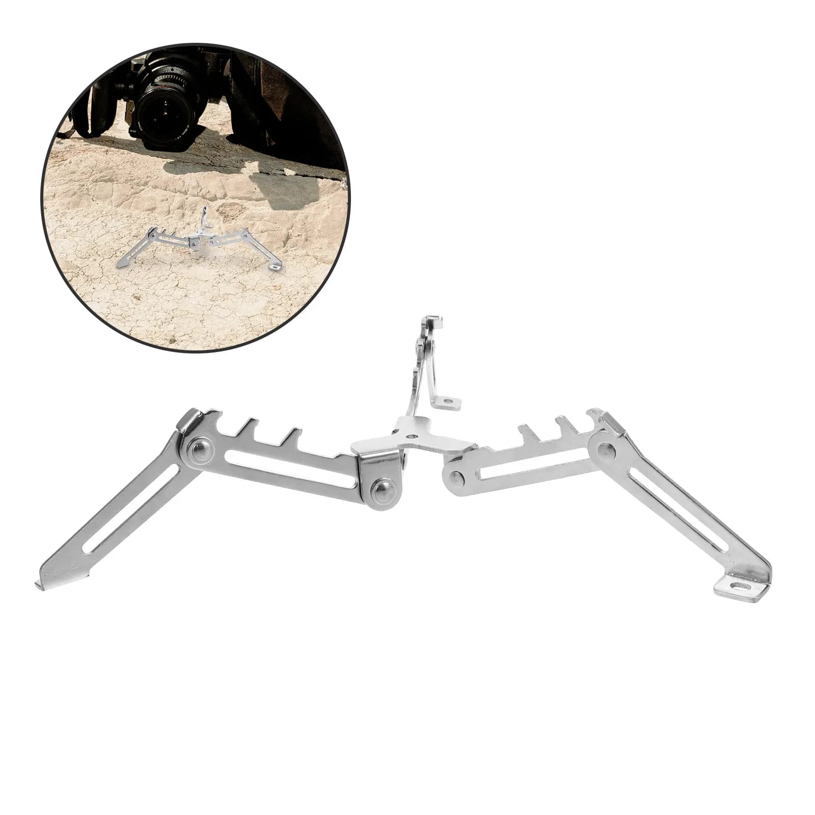 Folding Stainless Steel Gas Canister Stand for Outdoor Camping Hiking Propane Tank Mount Holder Universal Canister Rack Tripod
