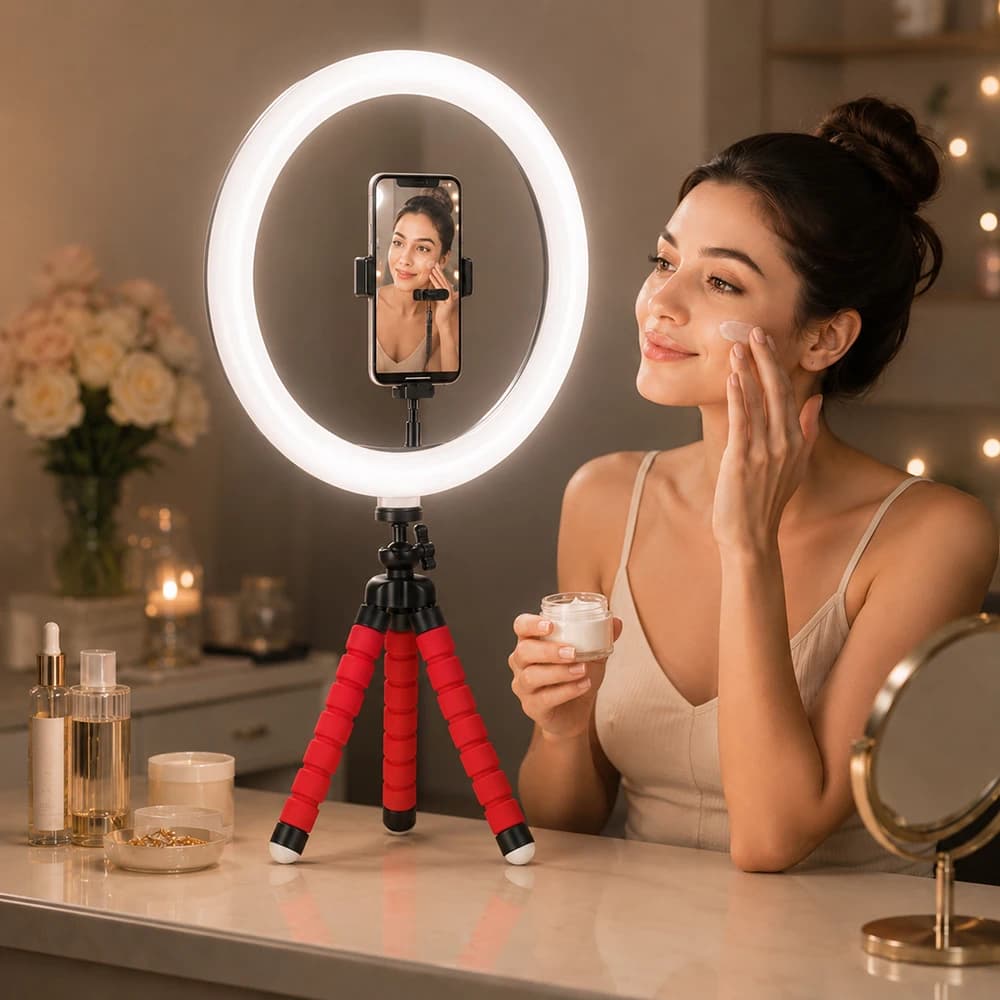 16/26/33cm LED Selfie Ring Light Dimmable Photography Fill Lamp With Tripod For Mobile Phone Live Video Photo Studio Ringlight