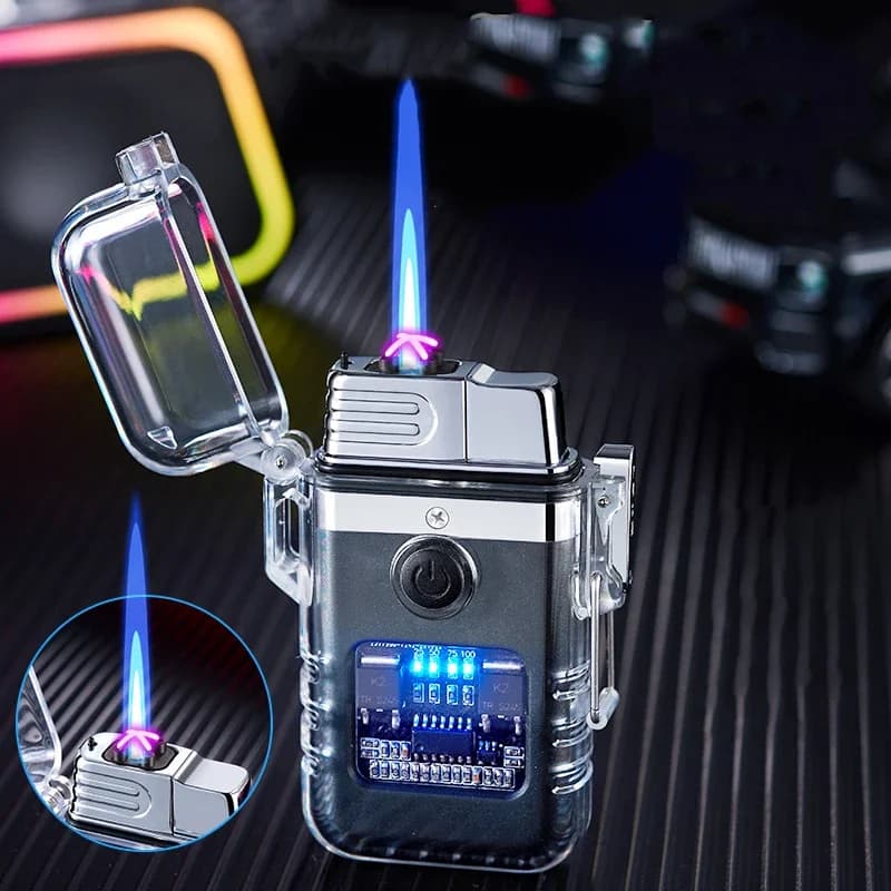 Lighting Waterproof Butano Turbo Gas Windproof Transparent Electric with Arco at Plasma USB Rechargeable for Camping at the Open
