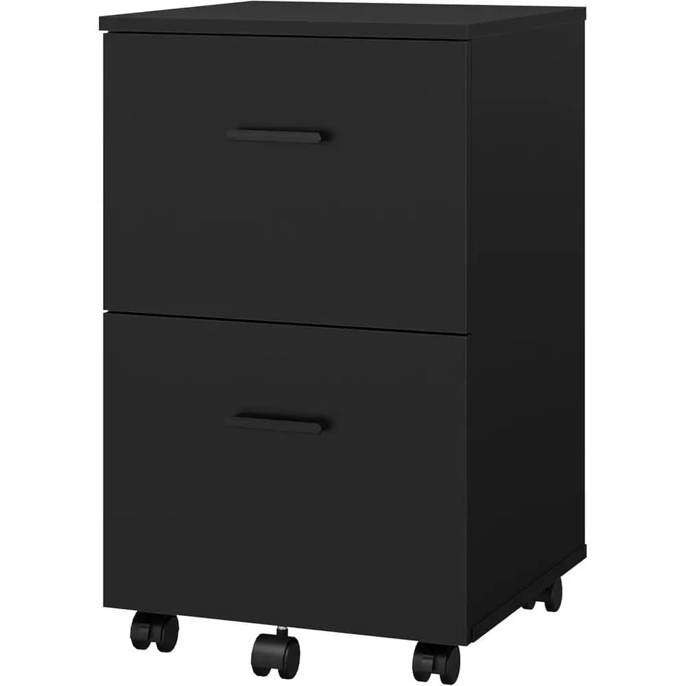 Mobile Archivio a 2 Cassetti, Armadietto Portadocumenti in Legno con Ruote, Supporto per Stampante, Organizzatore Sotto Scrivania per Documenti Formato Lettera