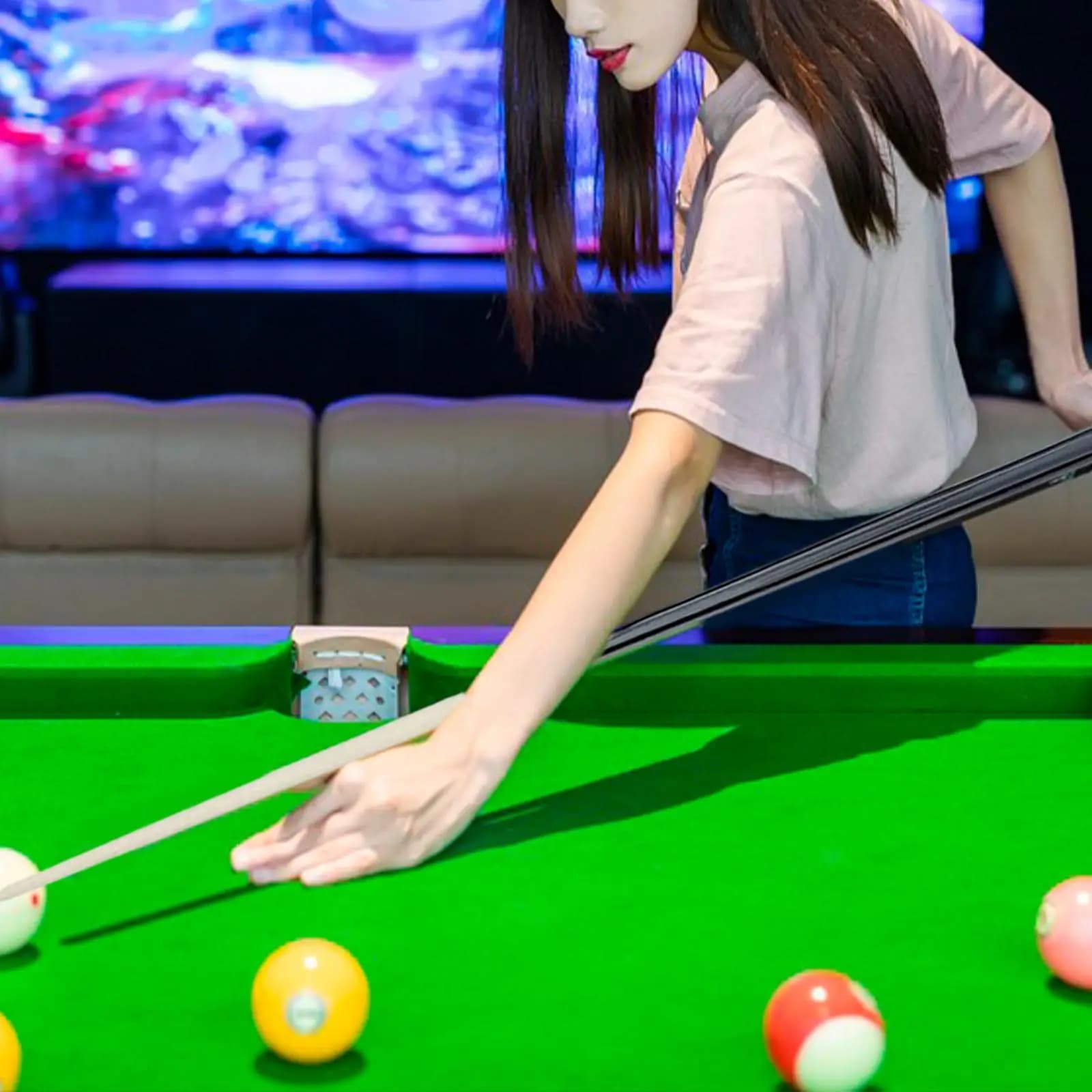 Wooden Pool Cue Bridge Stick Two Piece 57 Inch Stable Grip Billiard Stick for Home Club Game Beginners